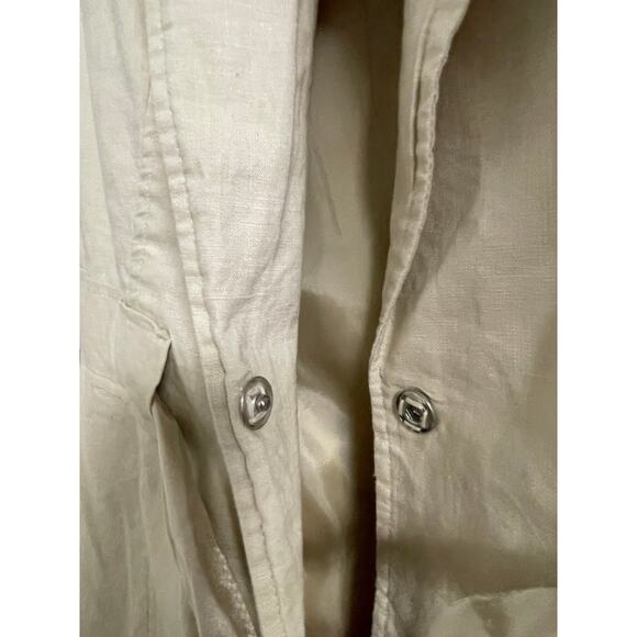 Willi Smith Khaki Linen Tie Waist Tailored Blazer 4 - Picture 3 of 8